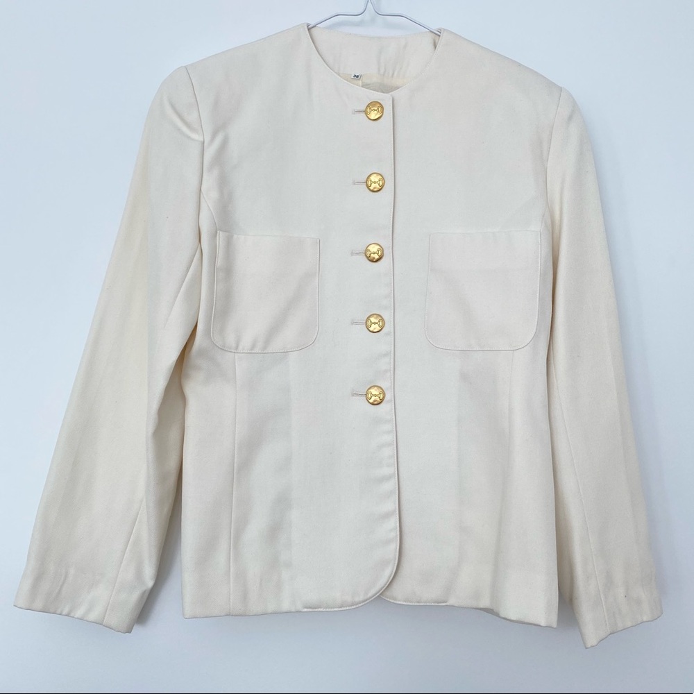 Vintage Inspired Ivory White Blazer